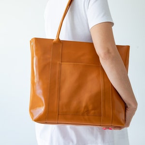 Braun Leder Tote, Leder Henkeltasche, Leder Handtasche, Laptoptasche Frauen, Kameratasche, Ledertasche Laptoptasche, Tasche mit Laptopeinsatz, Teiler