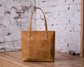 Caramel tote bag, laptop bag leather, leather tote bag, tote bag women, bag with divider, brown laptop bag