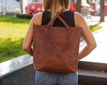 Sac à main convertible marron, sac cabas convertible, cabas convertible en cuir, sac à dos en cuir pour femme, cabas en cuir marron, sac pour ordinateur portable