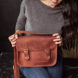 Sac à bandoulière en cuir, sac messager marron, sac pour appareil photo en cuir, sac pour ordinateur portable marron, sac à bandoulière pour femme, sac à bandoulière en cuir, sac à main à bandoulière
