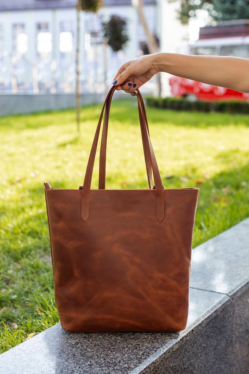 Brown convertible backpack purse, convertible tote bag, convertible leather tote, leather backpack women, brown leather tote, laptop bag image 2