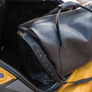 Leather Weekender Bag by OKRA Leather travel bag Cabin luggage bag Overnight bag Leather weekend bag Mens duffel bag image 7