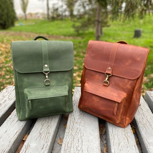 Mochila de cuero verde Mochila cámara Mochila mujer Mochila de cuero mujer Mochila cámara para mujer