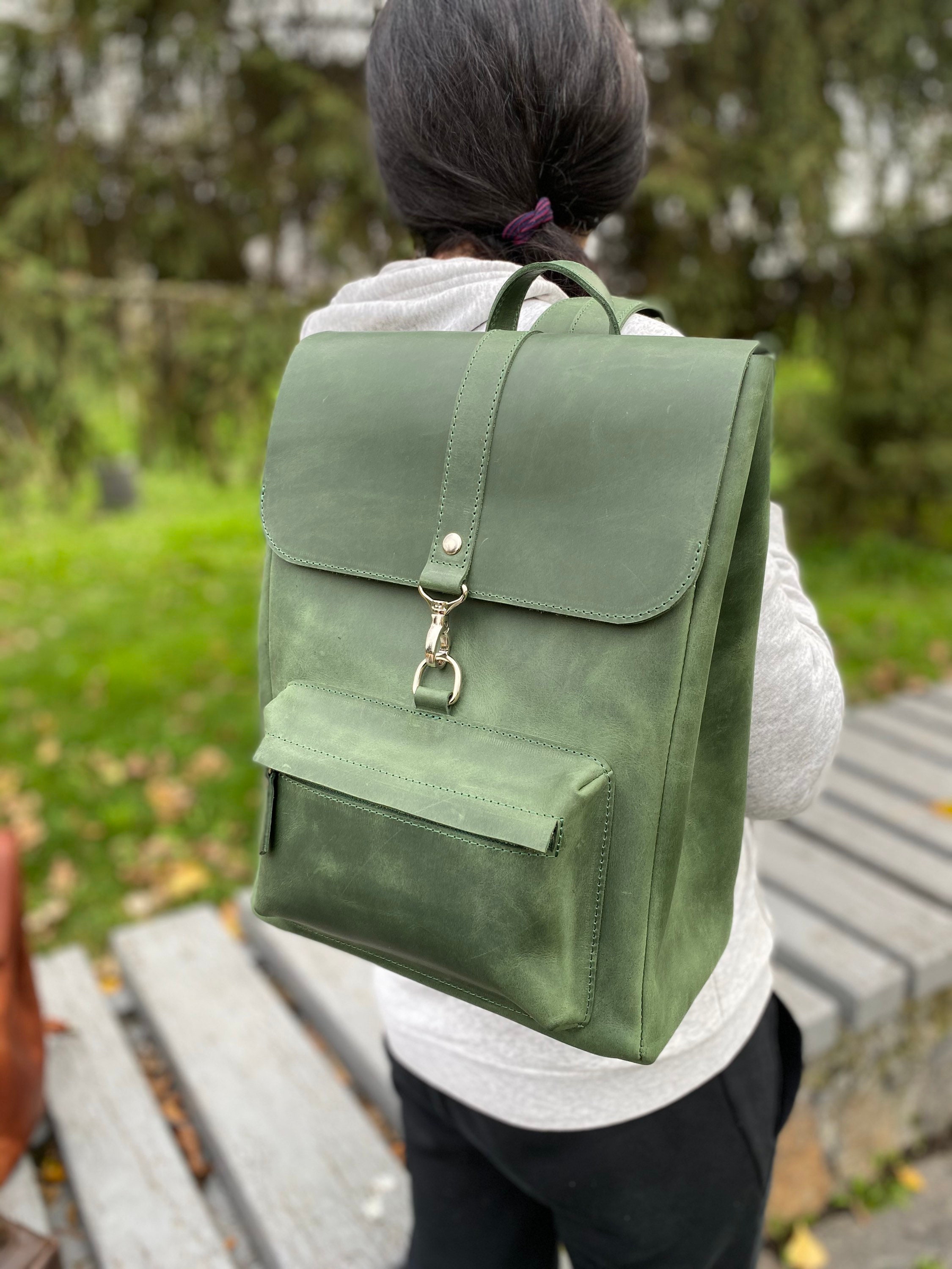 Green Leather Women\'s Think Backpack Chancery Backpack - Leather | Vera Bradley main image 4