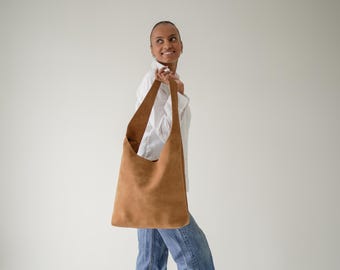 Leather Boho Tote Bag: Bohemian Hippie Style