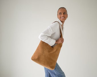 Leather Boho Tote Bag: Bohemian Hippie Style