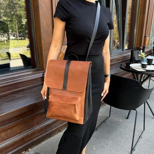 Wandelbare Leder Rucksack Tote für Frauen Crossbody Schulter Modetasche