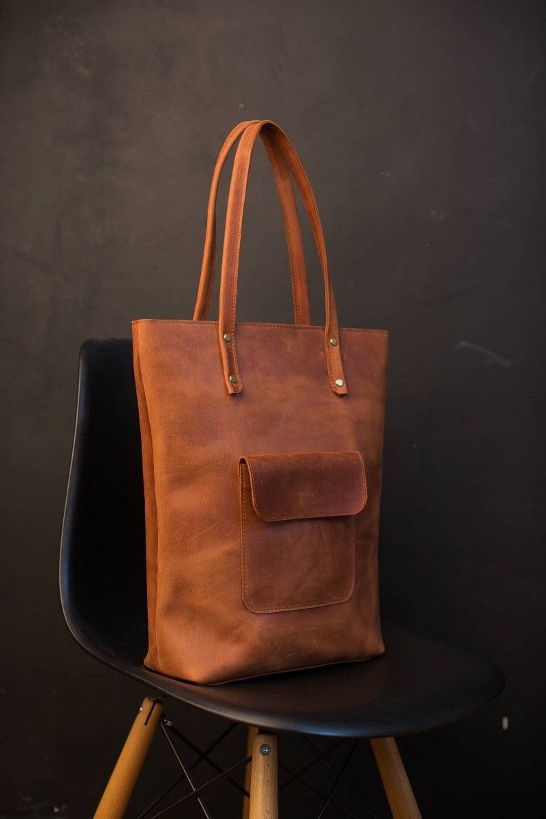 camel brown tote bag