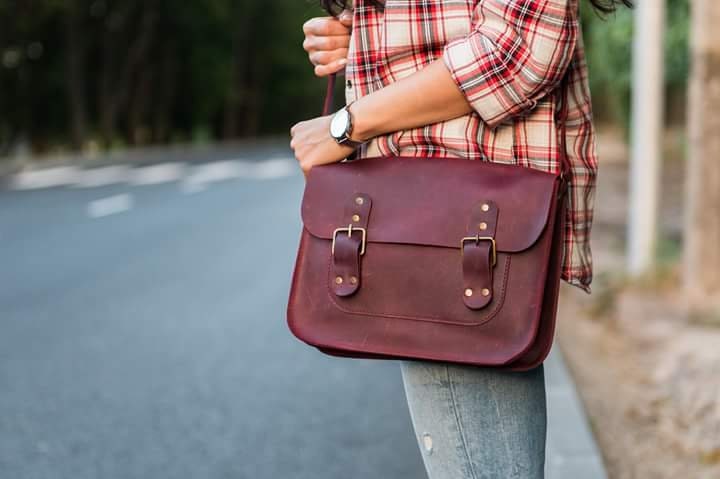 Leather shoulder bag black messenger bag laptop bag women | Etsy