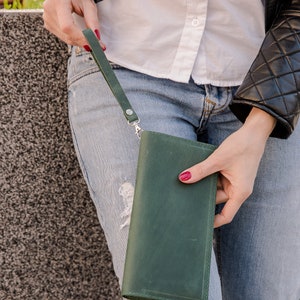 Leather WRISTLET WALLET purse for women, womens wallet card, iPhone holder, bifold wallet, slim leather wallet, wristlet wallet for man image 10