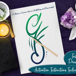 Book of Shadows Page Sigil Magic - "I have a Career that is Fulfilling and Successful." - Digital Art, Altar Décor, Inspiration
