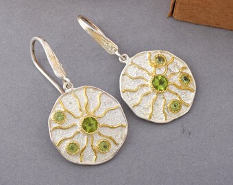 Boucles D'oreilles Pendantes Pierres Précieuses Crochet Bohème, Multicolores, Neuves