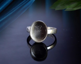 925 Sterling Silver Blank Ring Collet, Jewelry Setting Ring Collet, Oval Shape Gemstone Bezel Cup, Blank Collet For Ring Making, MM Size Cup