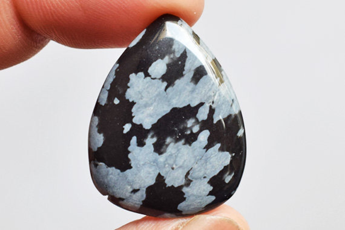 Snowflake Jasper Pear Shape Natural Cabochon Size 27x21x4.5 Etsy