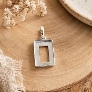 925 Sterling Silber Rechteck Anhänger Fassung, 4x6 - 20 x 30 mm Edelstein Lünette Cup Blank, Anhänger mit offener Rückseite Spannzange, DIY Schmuckherstellung Zubehör