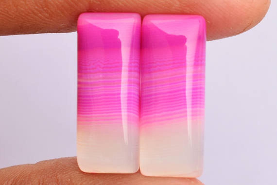 Ehrfürchtig rosa Farbe gefärbt Botswana Achat Cabochon | Etsy