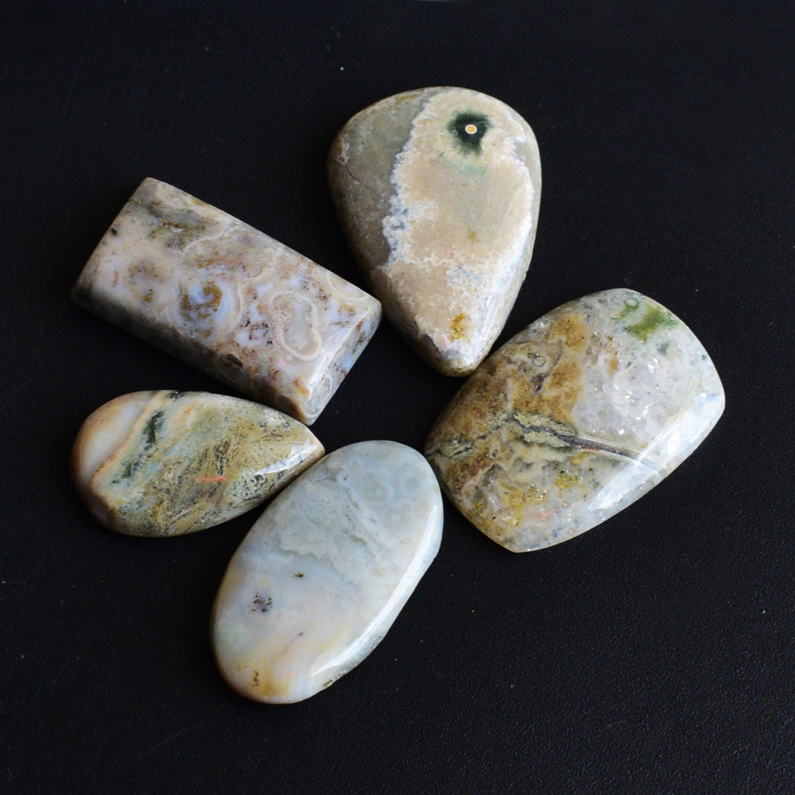 Natural Ocean Jasper 5 Pieces Lot Cabochon 146 Carat Jasper Etsy