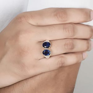 Natural Blue Kyanite Ring, 925 Sterling Silver Ring, Gold Plated Prong Setting Ring, Handmade Boho Ring, Hammered Toi Moi Ring Jewellery NEW