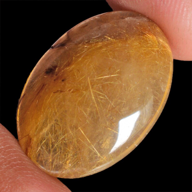 Handmade 23787 Transparent Golden Rutilated Natural Golden Rutile Quartz 4 Piece Lot Cabochon From Brazil Smooth Polished Jewelry Making
