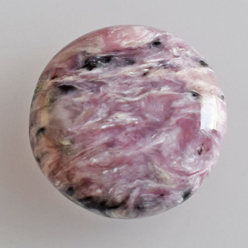 Wholesale Price Beautiful Round Shape Natural Charoite Cabochon Charoite Suppliers Flat Back Size 21x21x6 MM Pendant Cabochon 20731