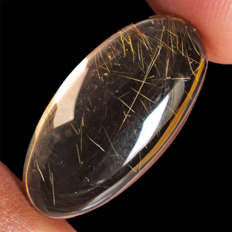 Handmade 23787 Transparent Golden Rutilated Natural Golden Rutile Quartz 4 Piece Lot Cabochon From Brazil Smooth Polished Jewelry Making