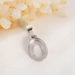 925 Sterling Silver Blank Pendant Collet 4x6mm to 20x30mm Oval Shape Gemstone Bezel Cup Blank Pendant Making Metal Casting For Setting