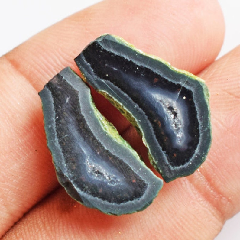 Earring Pair Best Price New Pairs 14203 Baby Mini Geode Druzy Size 17x9x5.5 MM Genuine Tiny Agate Druzy Pair Gemstone Jewellery Making