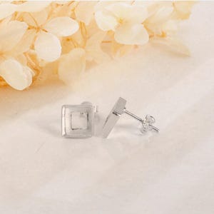 925 Sterling Silver Blank Setting Studs Pair Of Earring Collet 3x3 To 30x30 MM Square Shape Gemstone Bezel Cup Blank Silver Collet Handmade