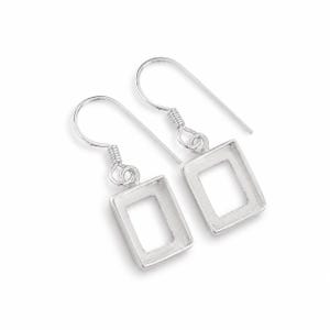 925 Sterling Silver Rectangle Bezel Cup Dangle Earrings, Blank 4x6-23x33m Gemstone Setting, Open Back Collet Earring Jewelry Making Supplies