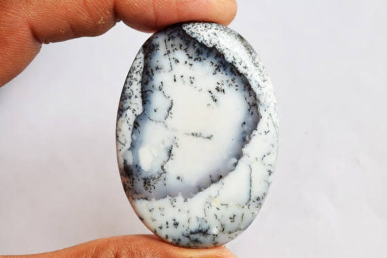 Pendant Stone Attractive Genuine Mexican Dendrite Opal Oval Cabochon Loose Semi Precious Size 51X36X7 MM Jewellery Making Supplies 7609