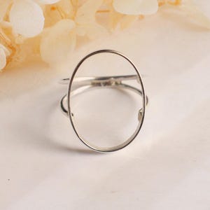 Solid Sterling Silver 925 Blank Ring Collet 4x6mm - 20x30mm Oval Shape Gemstone Back Side Fine Open Bezel Cup Blank Ring Making, DIY