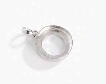 925 Sterling Silver Blank Setting Pendant Collet 3x3 to 30x30mm Round Shape Gemstone Bezel Cup Blank Pendant Making, Open back Collet Charm