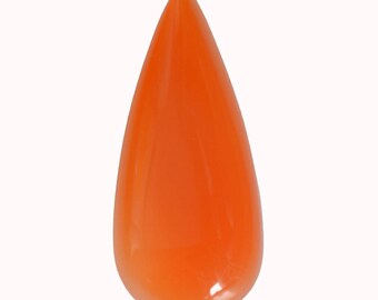 Orange Carnelian Cabochon, Size 35x14x7 MM, Loose Semi Precious, Stone For Pendant, Flat Back Side, Gemstone Handmade Smooth Polished 9049