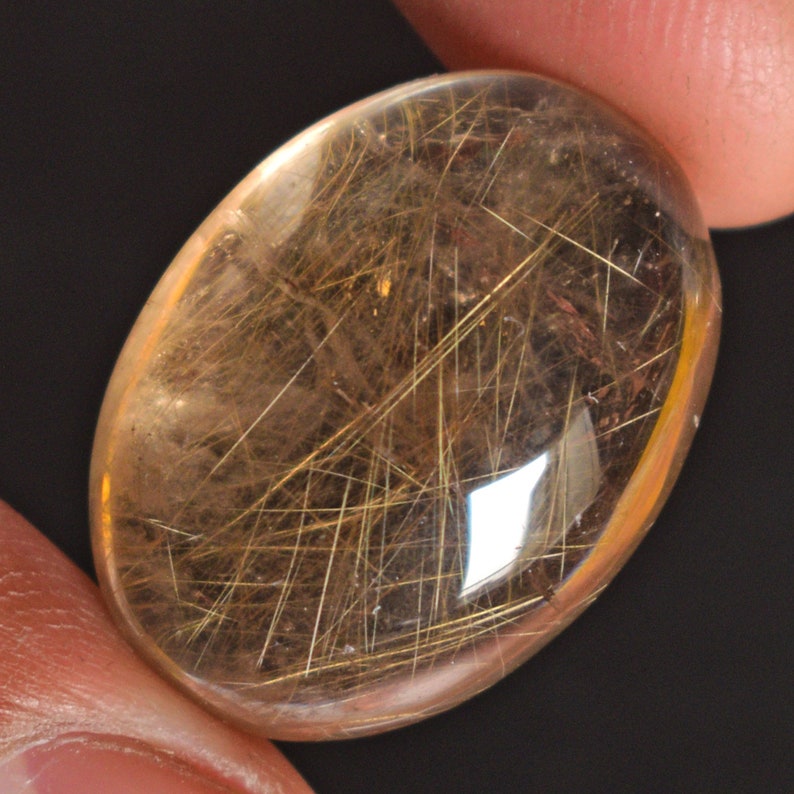 Handmade 23787 Transparent Golden Rutilated Natural Golden Rutile Quartz 4 Piece Lot Cabochon From Brazil Smooth Polished Jewelry Making