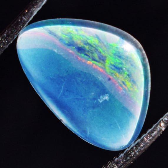 AG-6916 Blue Green Flashy Opal Doublet Fire Opal Cabochon from Australia Boulder Opal Suppliers 4 Pieces Lot Jewellery Making Gemstone