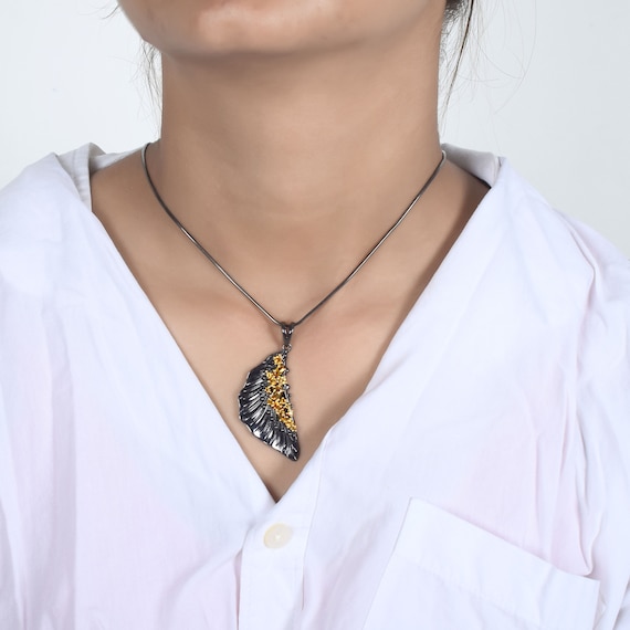 Collier Ancien En Argent Massif 925 Avec Pendentif Améthyste – Style Napoléon III Et Motif Feuillagé