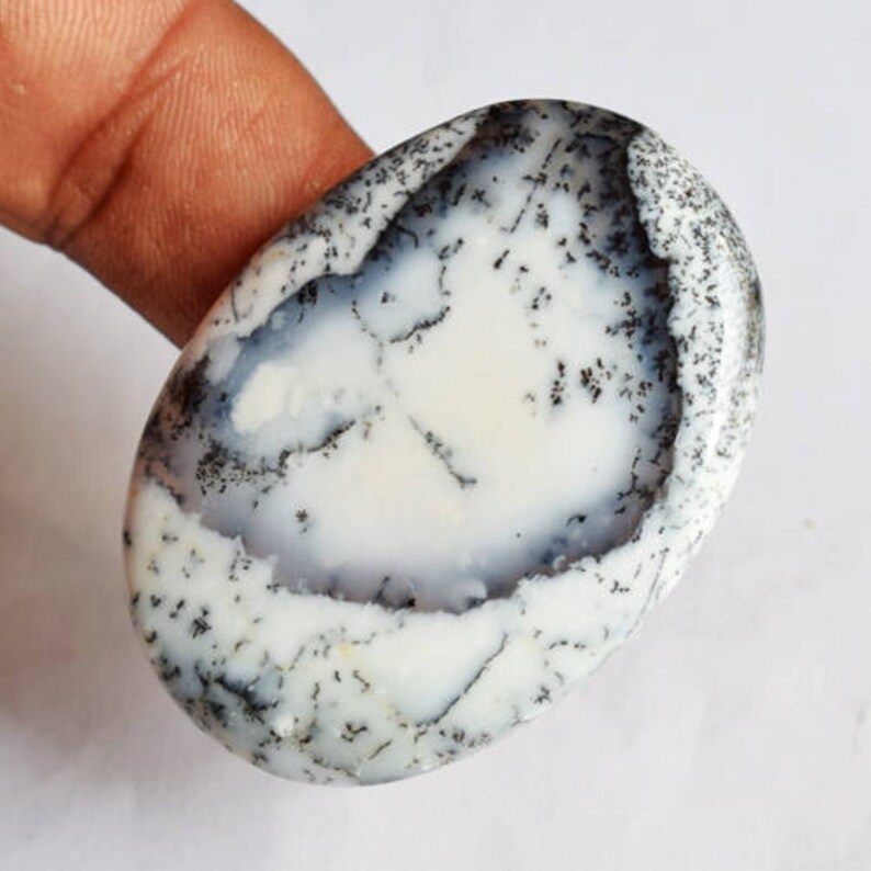 Pendant Stone Attractive Genuine Mexican Dendrite Opal Oval Cabochon Loose Semi Precious Size 51X36X7 MM Jewellery Making Supplies 7609