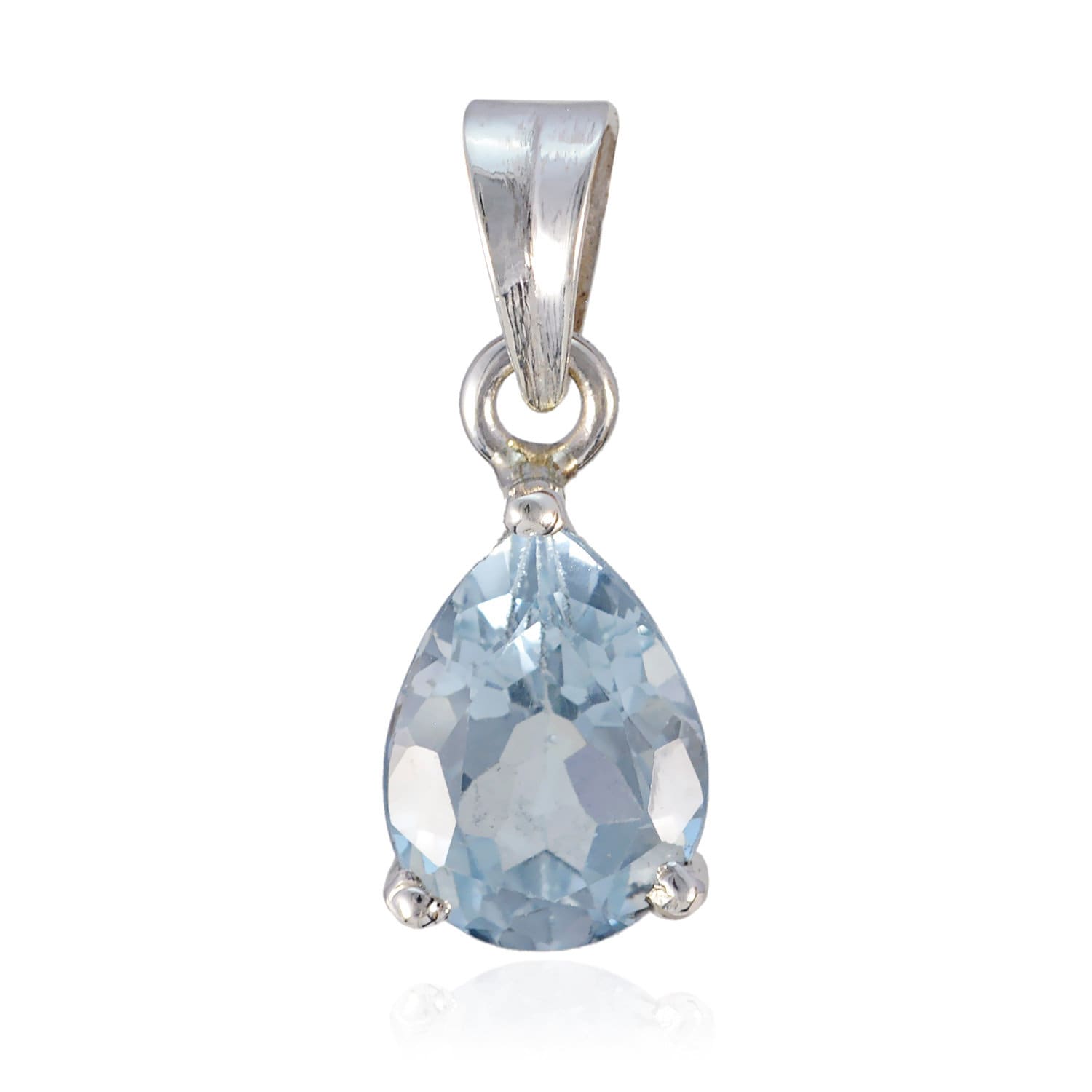 Pendentif Topaze Bleue 2.46 Ct Argent 925 - Pierre Naturelle, Symbole De Joie Et Générosité