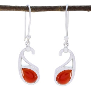 Solid Silver Red Garnet Real Gemstones Earring wedding jewelry highest item gift for sister knot Real Gemstones Faceted Garnet Earring
