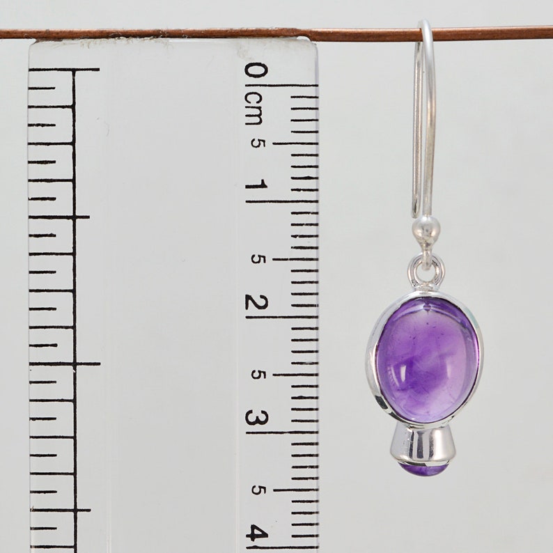 very nice jewelry greatest 925 Silver Purple Amethyst Natural Gemstone Earring Natural Gemstone Cabochon Amethyst Earring