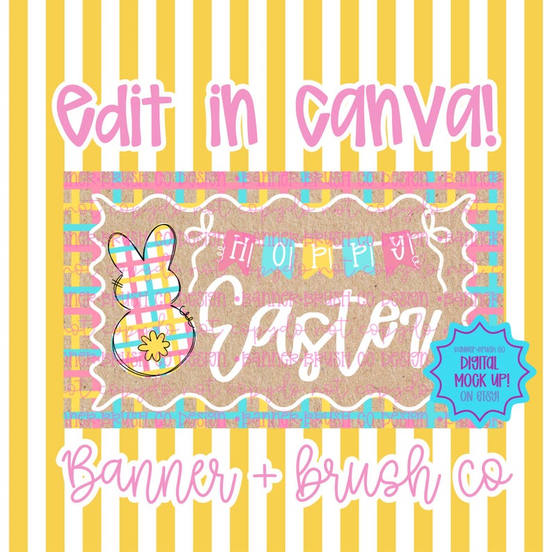 Hoppy Easter Pastel Banner Template | Editable Canva Banner | 35x60 DIY ...