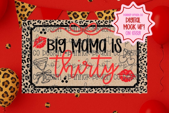 Big mama leopard birthday Banner Template | Editable Canva Banner | 35x60 DIY Painted Sign |  trendy Birthday Theme | Digital Download