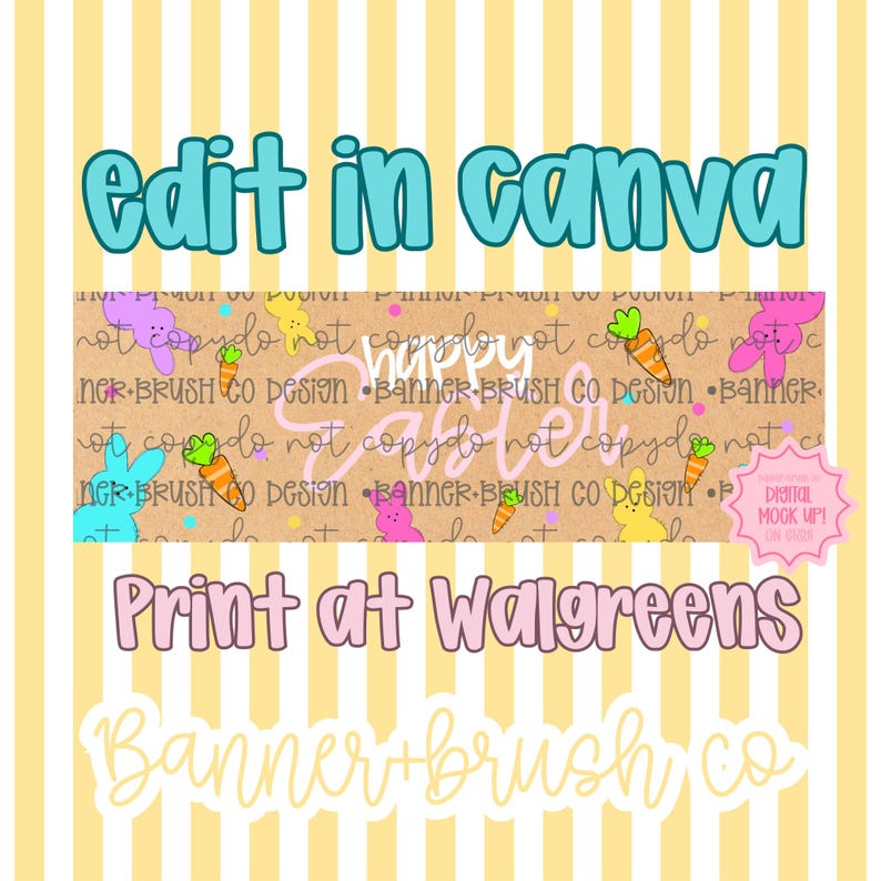 Hoppy Easter Banner Template | 2x6 WALGREENS PRINT DIY Painted Sign ...