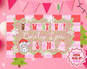 Oh What Fun! Birthday Banner Template | Editable Canva Banner | 35x60 DIY Painted Sign | first Birthday Theme | Digital Download | Christmas