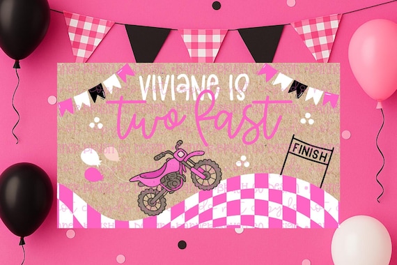 Two Fast birthday Banner Template | Editable Canva Banner | 35x60 DIY Painted Sign |  dirt bike Theme  barbecue | Digital Download