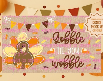 Gobble til you Wobble Banner Template | Editable Canva Banner | 35x60 DIY Painted Sign | Turkey | thanksgiving Theme | Digital Download