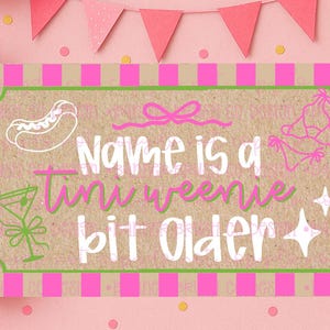 Tini weenie bit older  birthday Banner Template | Editable Canva Banner | 35x60 DIY Painted Sign |  Birthday Theme | Digital Download