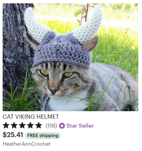 CAT VIKING HELMET - Etsy