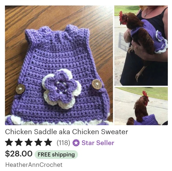 Chicken Saddle aka Chicken Sweater ~ I can ship within week of order - message me date needed by  *