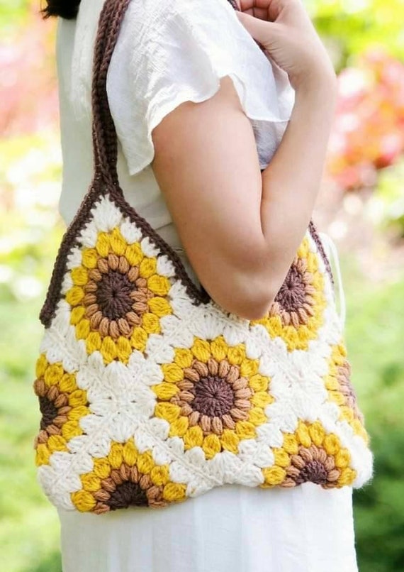 Crochet Sunflower Tote
